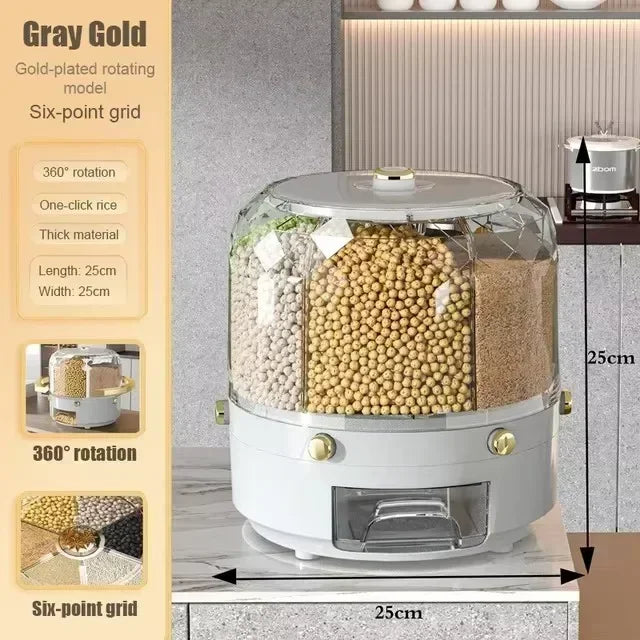 Lumora™ 360° Rotating 6-in-1 Culinary Grain Station