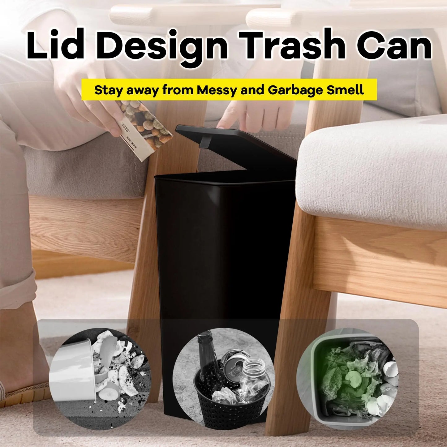 Lumora™ Slim-Profile Press-Top Storage Bin