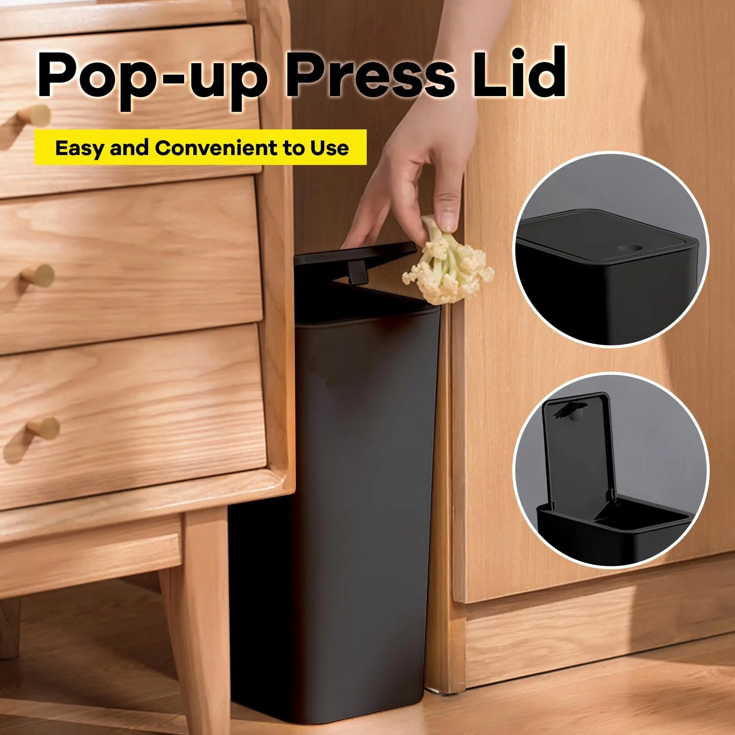 Lumora™ Slim-Profile Press-Top Storage Bin