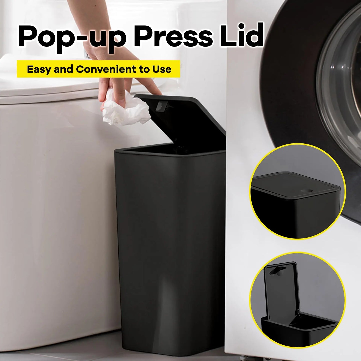 Lumora™ Slim-Profile Press-Top Storage Bin
